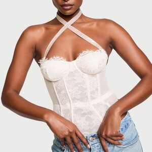 Victoria’s Secret Shine Strap Halter Lace Teddy Size XL